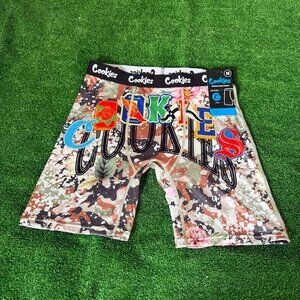 Cookies Camo Camouflage Floral Brown Premium Microfiber Boxer Briefs M NWT